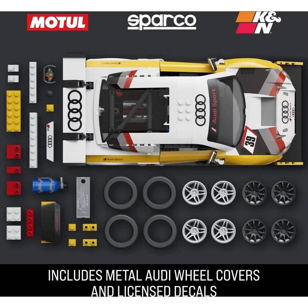 New! Mattel Brick Shop Hot Wheels '15 Audi R8 LMS Building‎ Kit Collectors JFT18